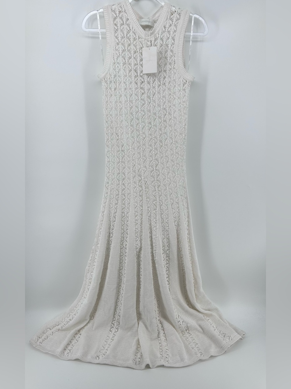 Zimmermann Wylie Open Stitch Cotton Knit Dress White women size AU 1 US 6 NWT - Picture 3 of 10